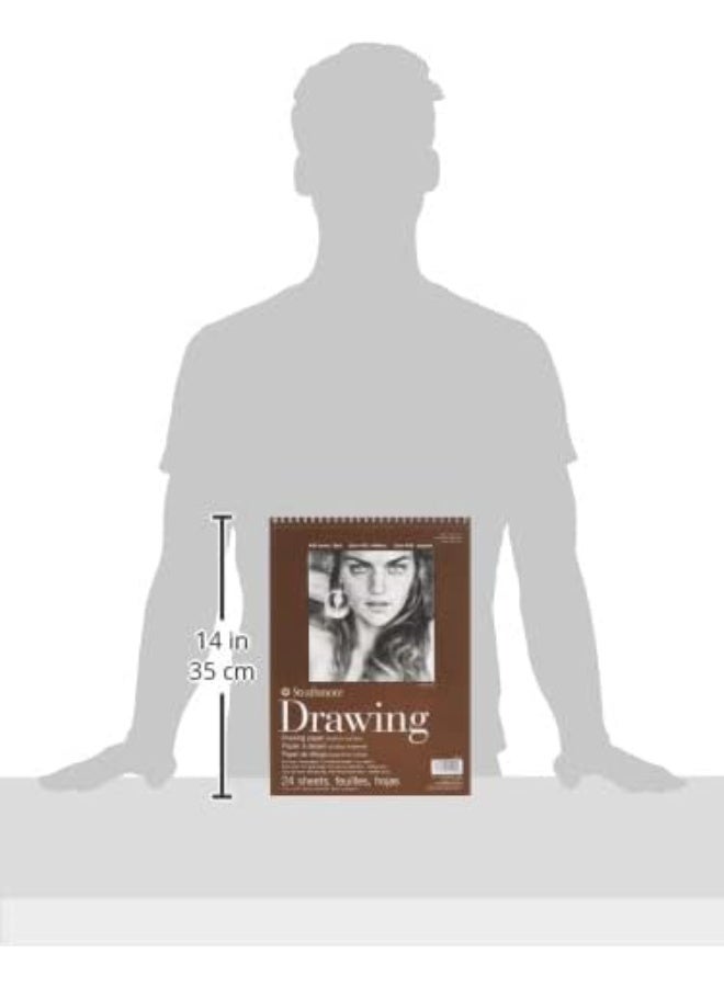 Strathmore دفتر رسم حلزوني متوسط من ستراثمور 9"X12" - 24 ورقة - 400400 - Image 3