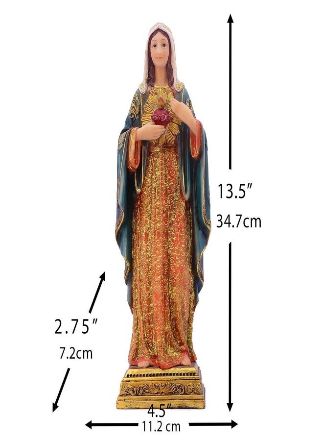 Zayton Virgin Mary Statue Sacred Heart Figure Resin Sculpture 13.5 inch Savior Figurine Catholic Religious Gift Home Chapel Decoration - Image 2