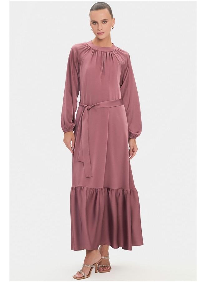 JUNE Ruffled Satin Maxi Dress - Image 3