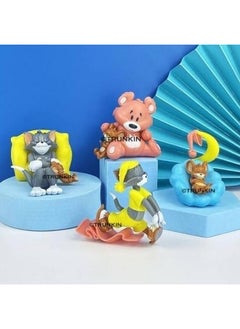 Trunkin Trunkin Cartoon Dreamy Tom Cat & Jerry Mouse Sleeping Quirk Set of 8 Figures Toy | PVC Multicolour Doll Statue Merchandise for Cartoon Lovers | 8 Cms  - Image 3