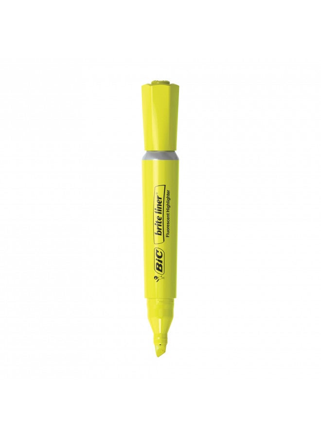 Bic BIC Brite Liner Highlighter with Rubber Grip, Chisel Tip, Assorted, Pack of 4 - BLMGP41-A-AST - Image 3