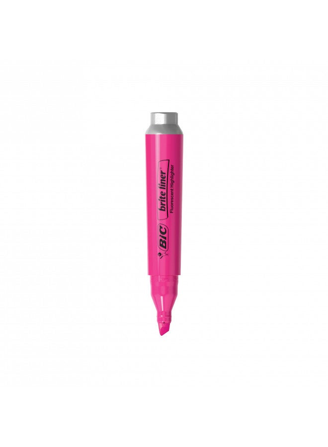 Bic BIC Brite Liner Highlighter with Rubber Grip, Chisel Tip, Assorted, Pack of 4 - BLMGP41-A-AST - Image 4