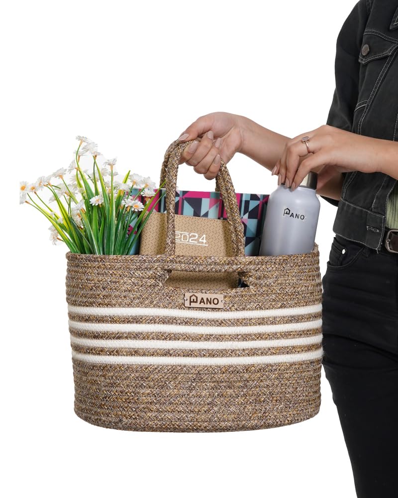 Panço Polypropylene Multipurpose Storage Tote Bag, Hand BasketELORA - Image 3