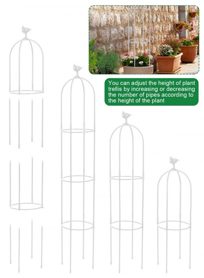 Kalolary 6 Feet Tall Garden Trellis for Climbing Plants Kalolary Garden Tower Obelisk Trellises Rustproof Metal Potted Plant Climbing Support for Indoor Outdoor Flowers Vegetable Fruits Vines Support (White)  - Image 4