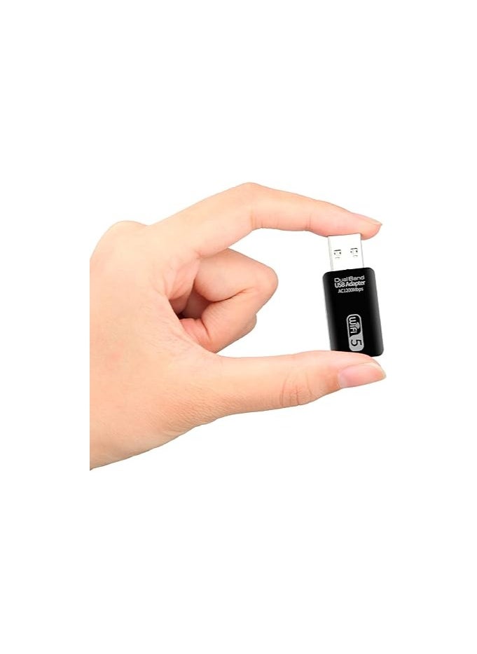 جنرال محول واي فاي عبر الـ USB بتردد مزدوج 1200 ميجابت/ثانية، جهاز استقبال واي فاي عبر الـ USB لأجهزة الحاسوب المكتبية والمحمولة، بطاقة شبكة واي فاي مزدوجة النطاق 2.4 جيجاهرتز/5.8 جيجاهرتز، جهاز دائرة ذاتي.  - Image 4