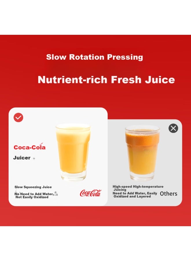 Coca-Cola عصارة كيكوكيل، قابلة للشحن عبر USB، مصنوعة من مواد غذائية، مدمجة وسهلة التنظيف، عصارة برتقال، عصارة جريب فروت، صانع عصير أصلي، آلة عصر - Image 5