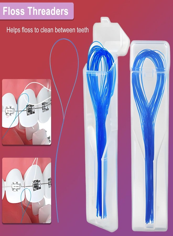 SNAWOP Dental Floss Threaders for Braces,Bridges and Implants 70 Count Bridge Flossers for Adults - Image 3