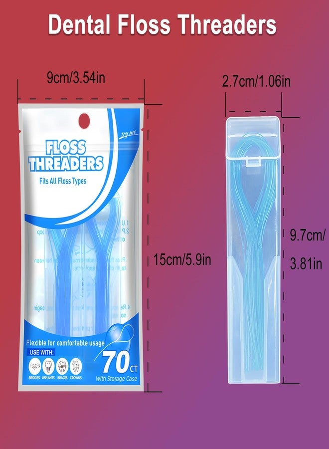 SNAWOP Dental Floss Threaders for Braces,Bridges and Implants 70 Count Bridge Flossers for Adults - Image 2