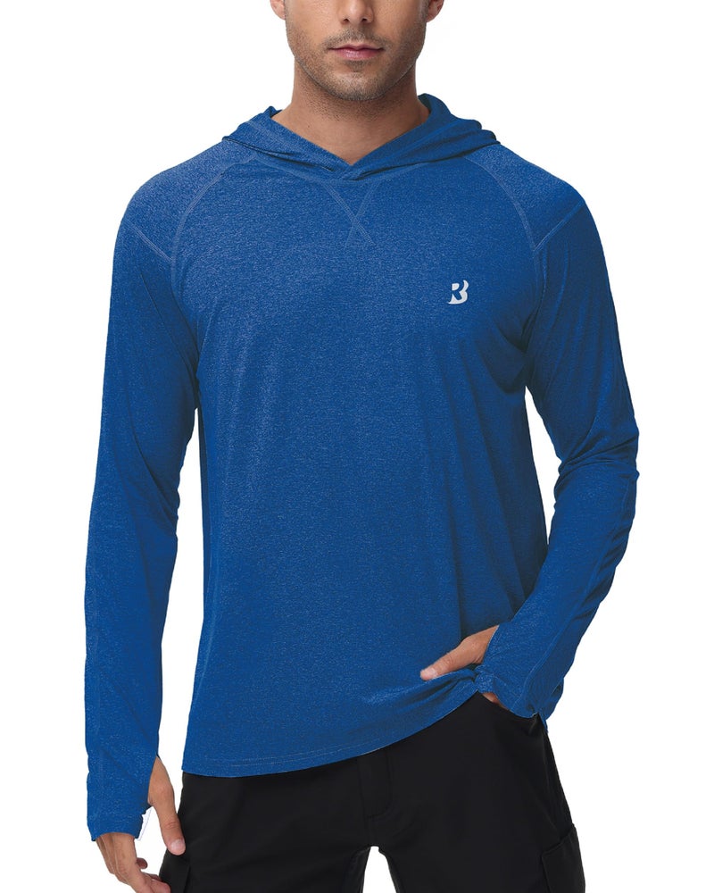 Roadbox Long Sleeve Sun Shirts for Men - UPF 50+ UV Protection Hoodie Shirt for Fishing Swim Rash Guard Beach Running Workout - Image 1