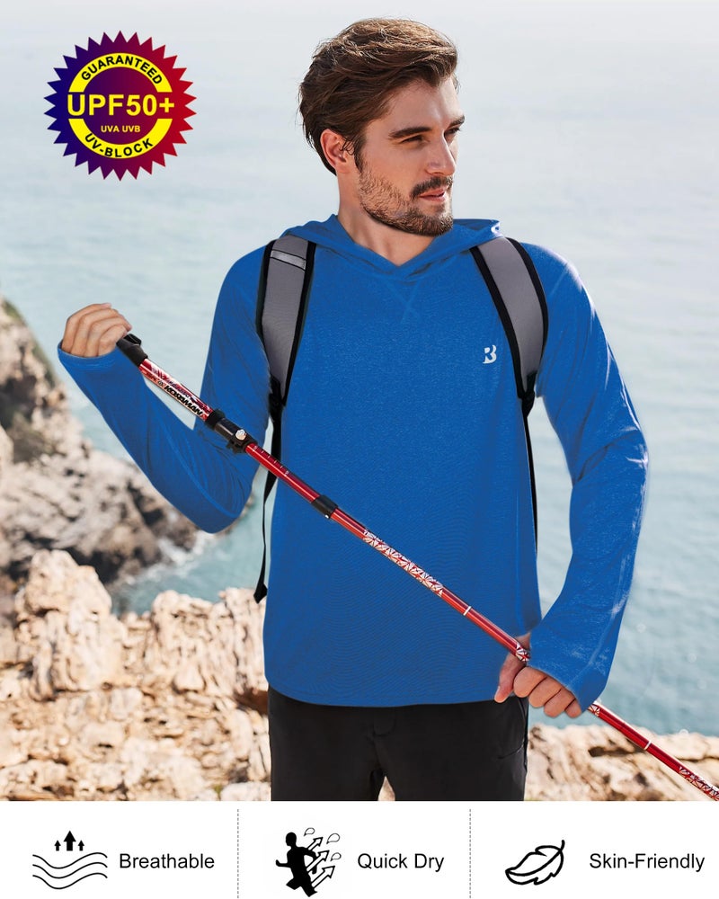 Roadbox Long Sleeve Sun Shirts for Men - UPF 50+ UV Protection Hoodie Shirt for Fishing Swim Rash Guard Beach Running Workout - Image 5