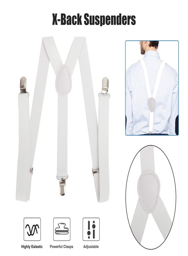 CLOTHERA Suspender and Bow Tie Set with Matched Hat for 1yrs to 3yrs- (White) - Image 2