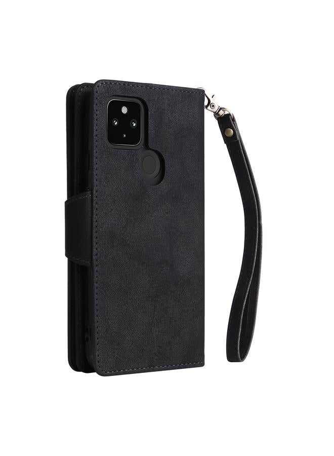 Zaboon Case For Google Pixel 4A 5G Rivet Buckle 9 Cards Three Fold Leather Phone Case - Image 3