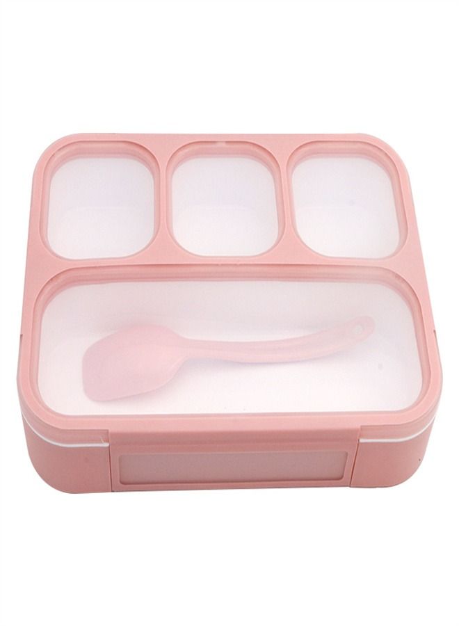 Microwave Oven Plastic Four Compartment Lunch Box Pink