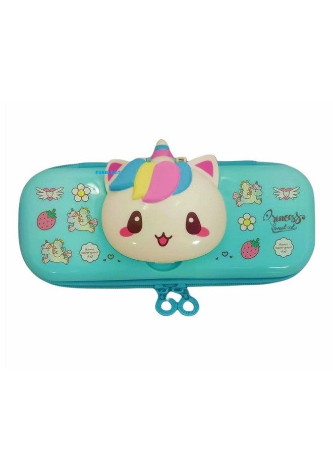 فنبلاست حقائب أقلام فن بلاست الأنيقة للبنات، حافظة أقلام للبنات، حقائب أقلام للأطفال، صندوق أقلام للأطفال، منظم أدوات مكتبية (وردي) - Image 1