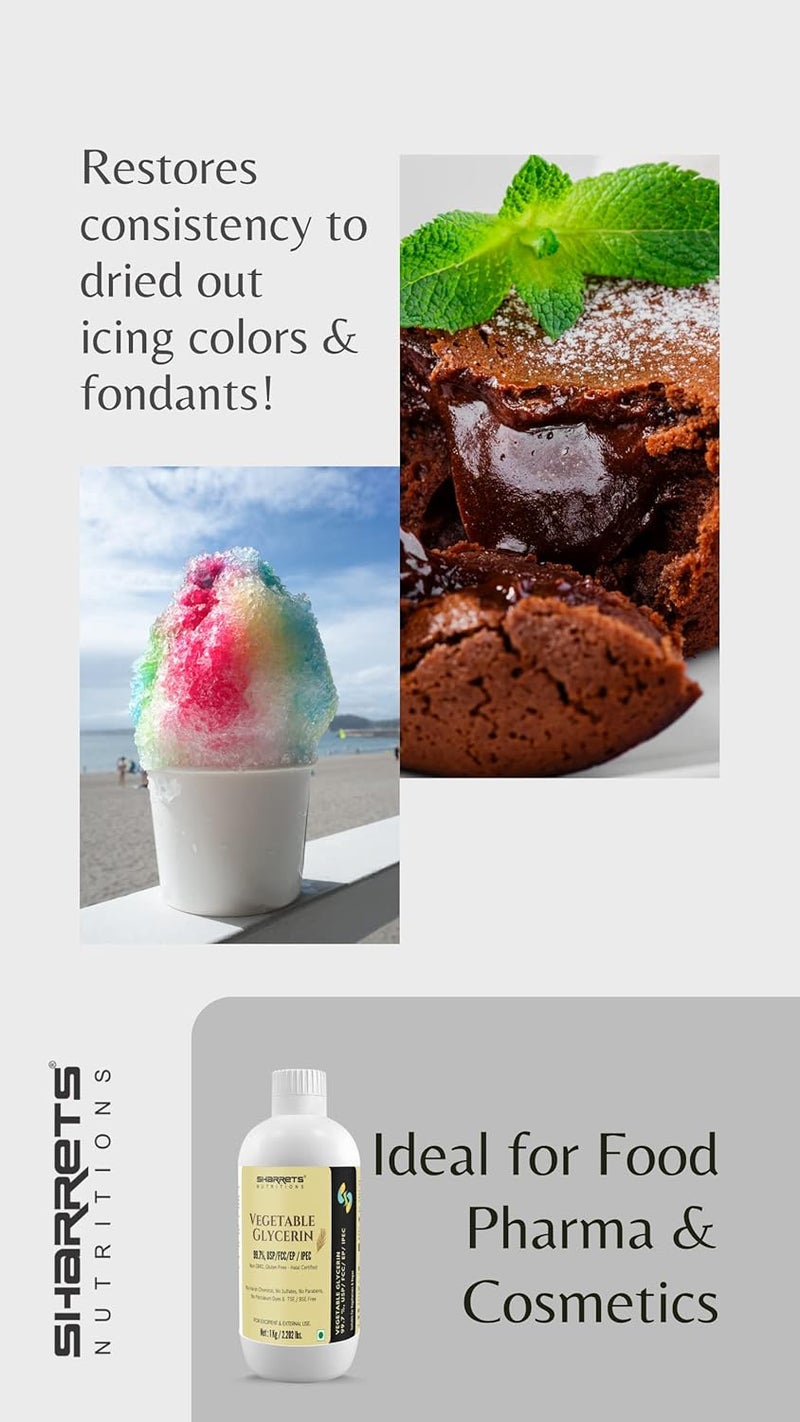 Sharrets Pure Vegetable Glycerin 5 Kg USP Food Grade Edible Versatile Glycerine for Soap Making Skincare Cake Fondants Confectionery DIY Baking - Image 4