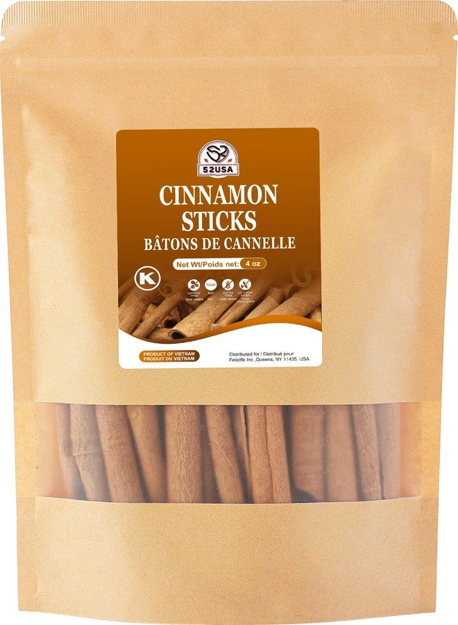 52USA Cinnamon Sticks, Cinnamon 4 oz (113g), Whole Cinnamon Sticks, 100% Raw, Kosher Certified, Gluten Free, Pure & Fresh Cinnamon, Perfect for Baking, Cooking & Beverages - Image 1