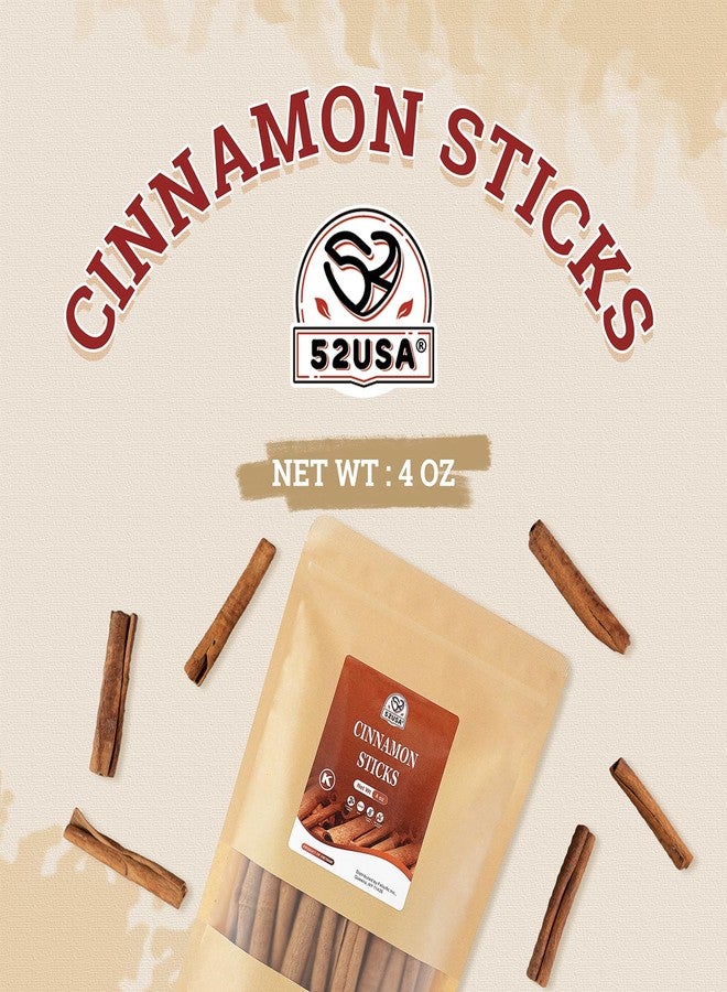 52USA Cinnamon Sticks, Cinnamon 4 oz (113g), Whole Cinnamon Sticks, 100% Raw, Kosher Certified, Gluten Free, Pure & Fresh Cinnamon, Perfect for Baking, Cooking & Beverages - Image 3