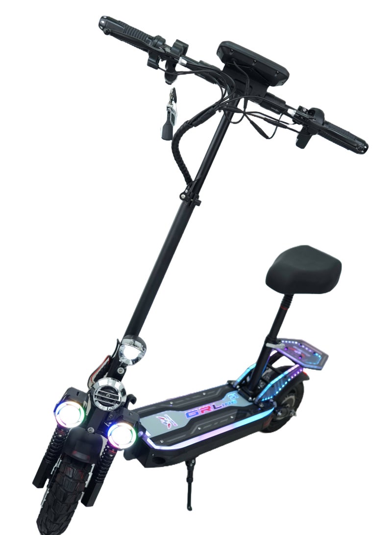 ROHAN WINGS Wings Model S1 Plus Grand Racing E Scooter For Adults | Big Motor | 48V13Ah Battery | 35-40 Km Range With Full Body Lighting System On Dashboard And Also On Mud Guard With Bluetooth Speaker |Big Digital Display, 10" Off-Road Tires, Foldable E Scooter, Includes Free Helmet, Toolkit, Safety Belt, Lock, Pump & Mobile Holder - Image 2