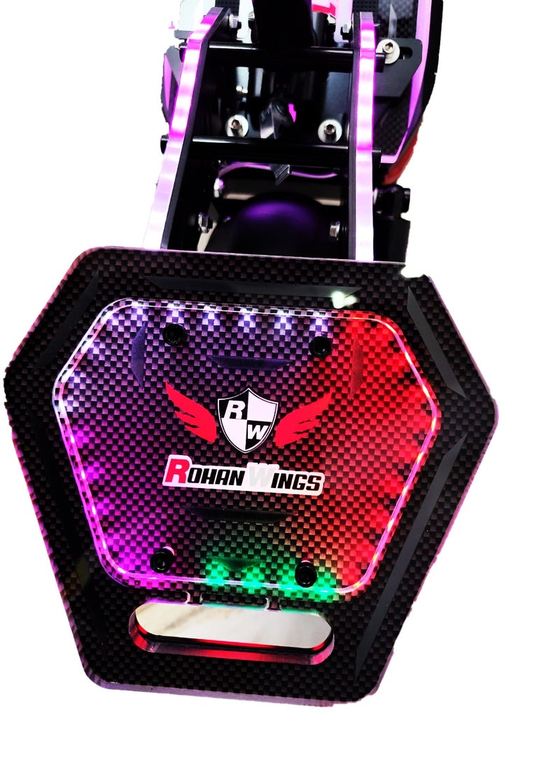 ROHAN WINGS Wings Model S1 Plus Grand Racing E Scooter For Adults | Big Motor | 48V13Ah Battery | 35-40 Km Range With Full Body Lighting System On Dashboard And Also On Mud Guard With Bluetooth Speaker |Big Digital Display, 10" Off-Road Tires, Foldable E Scooter, Includes Free Helmet, Toolkit, Safety Belt, Lock, Pump & Mobile Holder - Image 4