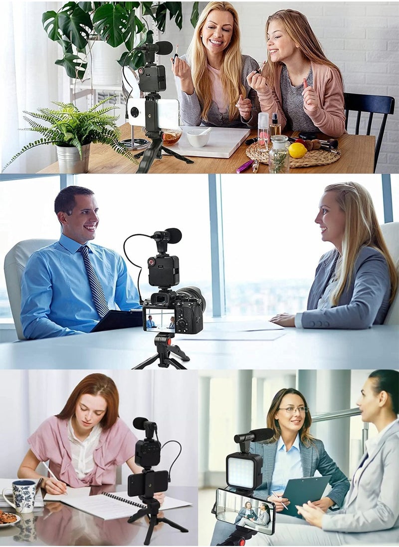 QUTOOB Video Making Kit for iPhone and Android, Phone Photography VLog Set Includes Tripod For Holding Mobile, LED Lights, Microphone, Ideal For Podcast, Live Stream, Videos Creation For Youtube, Vlogs  - Image 3