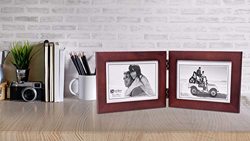 Malden Double Horizontal 4x6 Picture Frame - Wide Real Wood Molding, Real Glass - Dark Walnut - Image 4