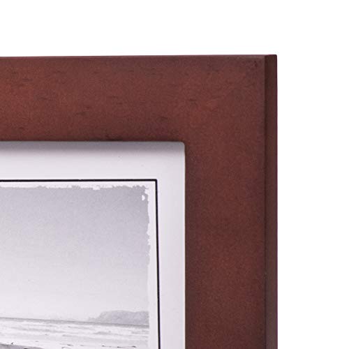 Malden Double Horizontal 4x6 Picture Frame - Wide Real Wood Molding, Real Glass - Dark Walnut - Image 3