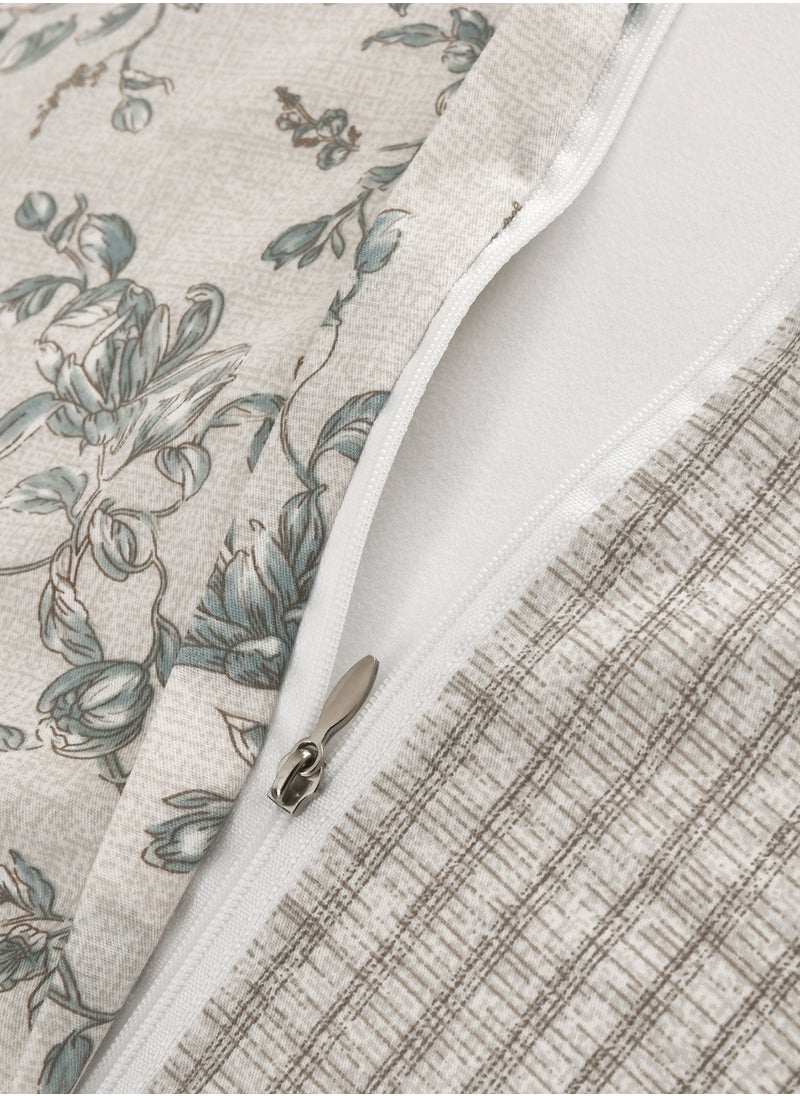Master Home Textile Master Home Textile Cotton Floral Duvet Cover Set, Fits 120 x 200 cm Single Size Bed, 200TC Cotton, 4-Piece Set with Zipper Closure and Corner Ties  - Image 5