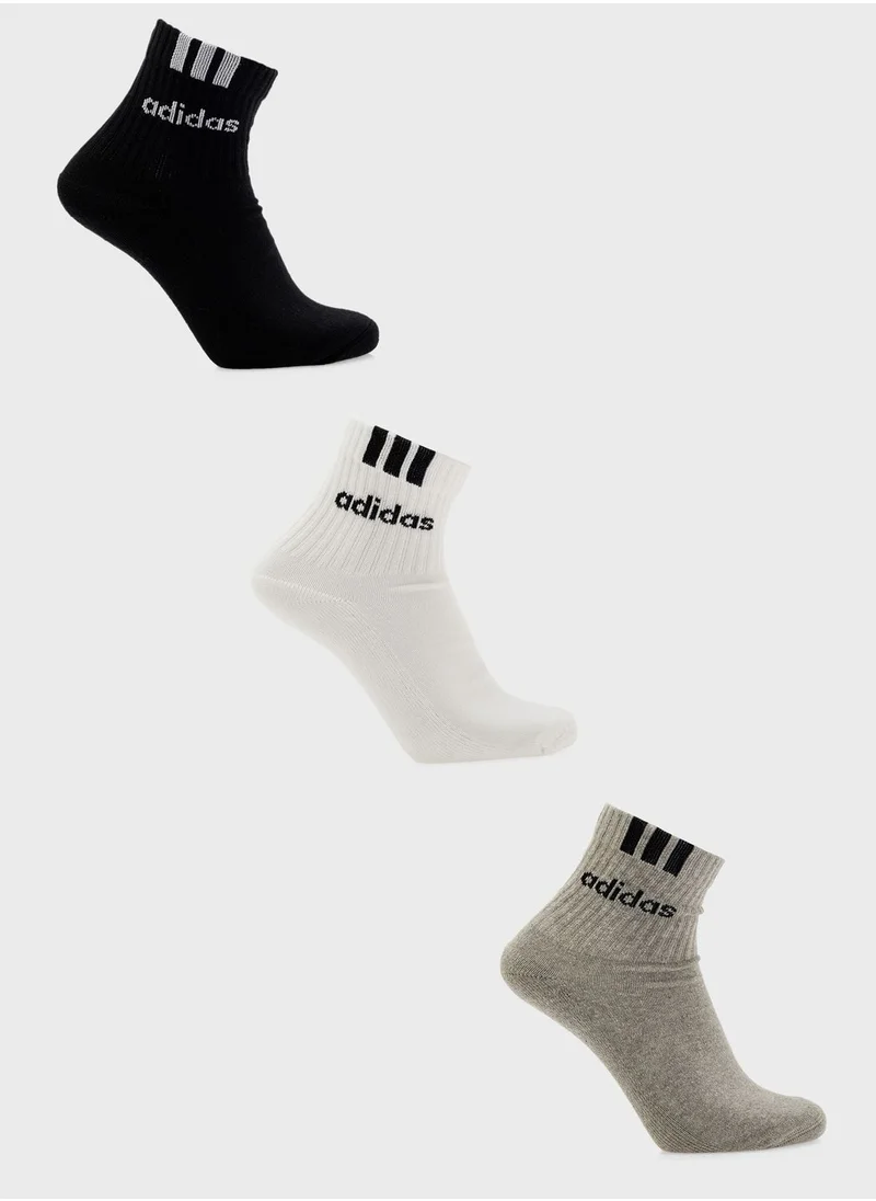 Adidas 3 Pack Linear Socks