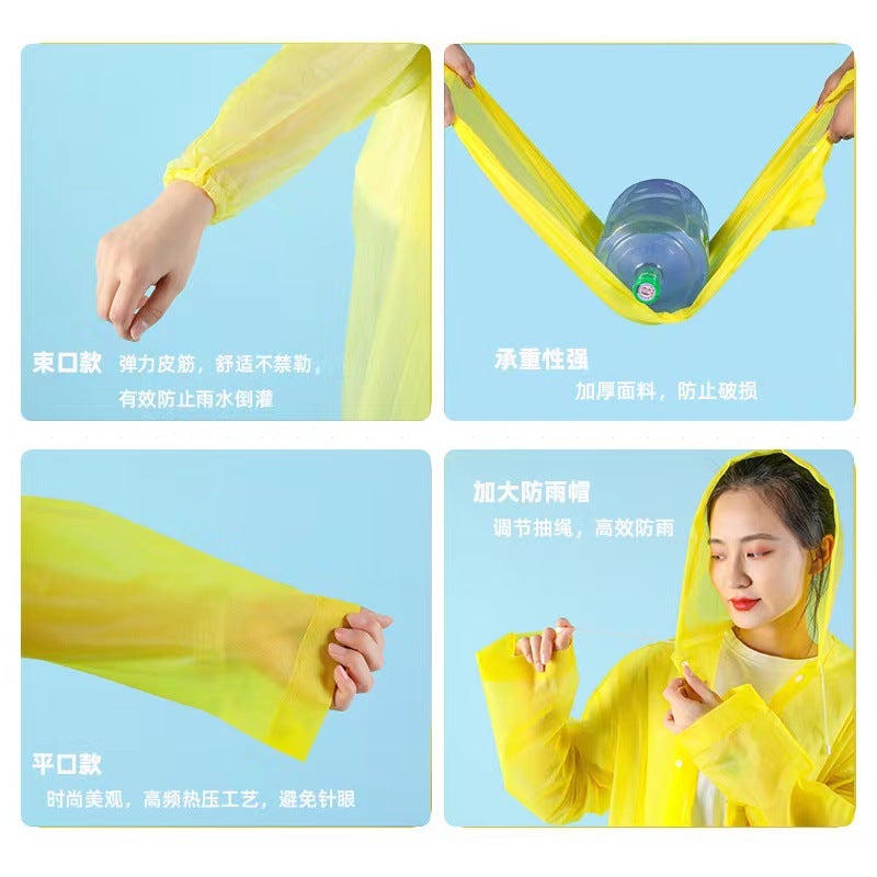 Tpe Thickened Non-Disposable Raincoat Travel Outdoor Adult Children Travel Unisex Eva Raincoat Poncho - Image 3