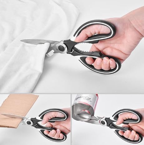 PUSHKAR HUB MultiPurpose Kitchen Scissors with Protective Safety cap Cover Heavy Duty 20cm Stainless steel kitchen scissor - Image 5
