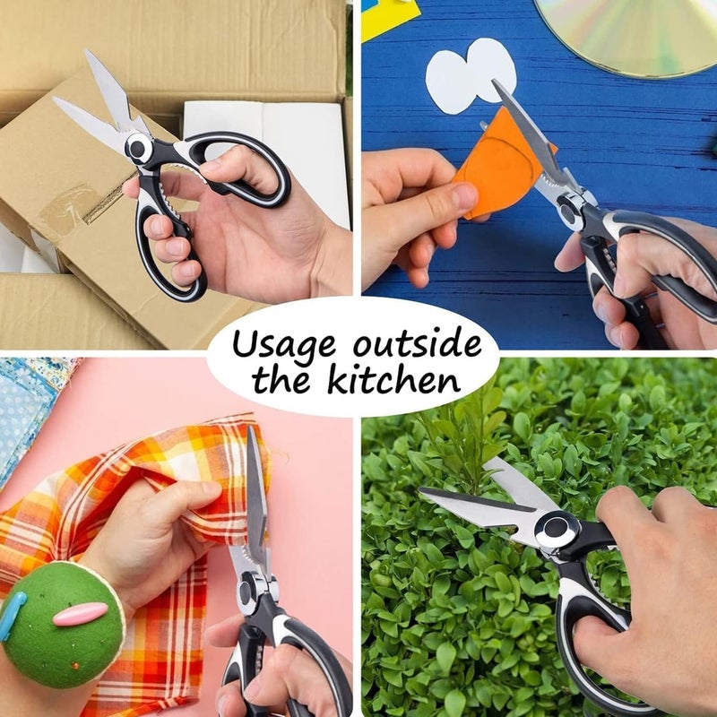PUSHKAR HUB MultiPurpose Kitchen Scissors with Protective Safety cap Cover Heavy Duty 20cm Stainless steel kitchen scissor - Image 3