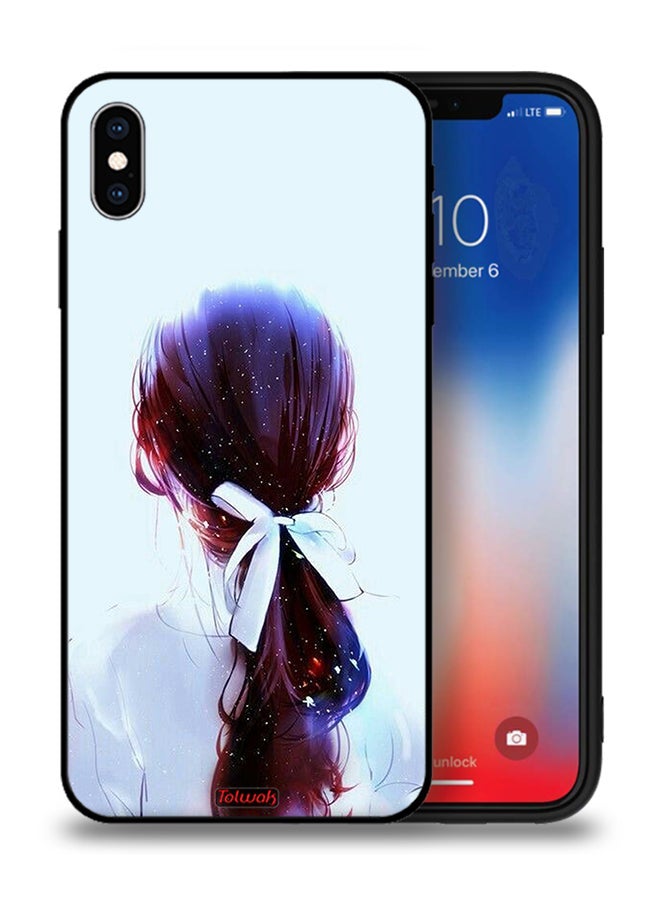 Tolwak Apple iPhone XS Protective Case Tie Hair With Hairband Girl Art - Image 1