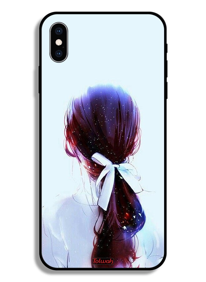Tolwak Apple iPhone XS Protective Case Tie Hair With Hairband Girl Art - Image 2