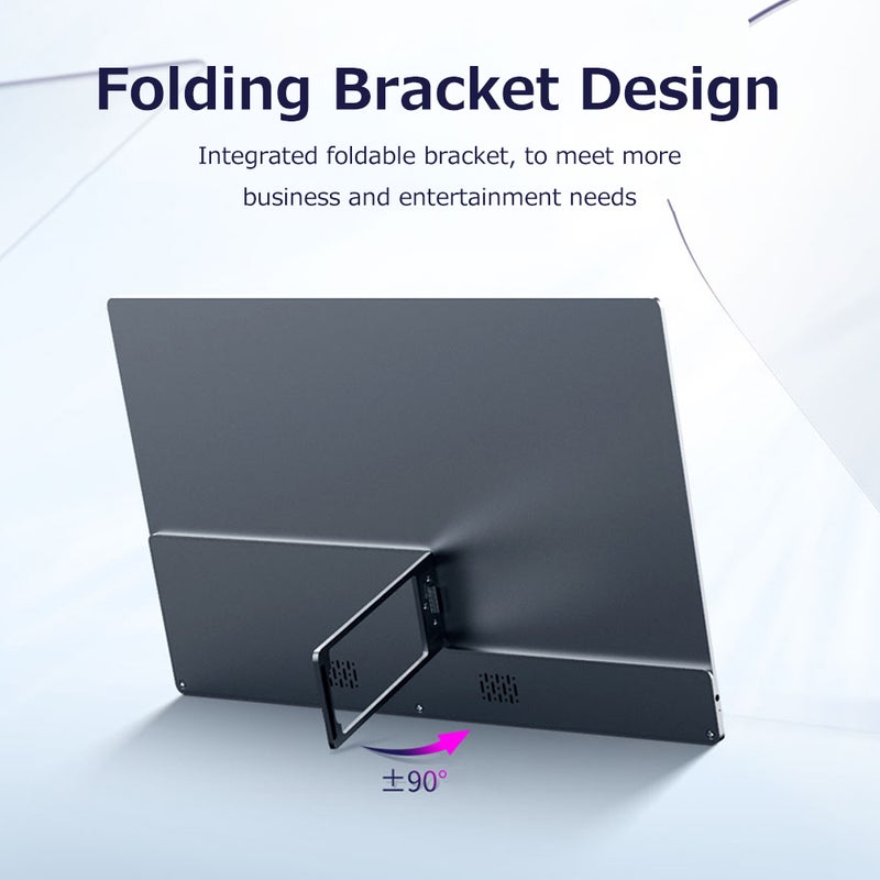 13.3 inch Portable Monitor OLED Screen 1920*1080 Resolution with Integrated Foldable Bracket Wide Compatibility Black UK Plug - Image 3