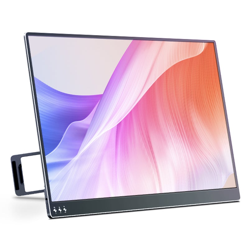 13.3 inch Portable Monitor OLED Screen 1920*1080 Resolution with Integrated Foldable Bracket Wide Compatibility Black UK Plug - Image 1