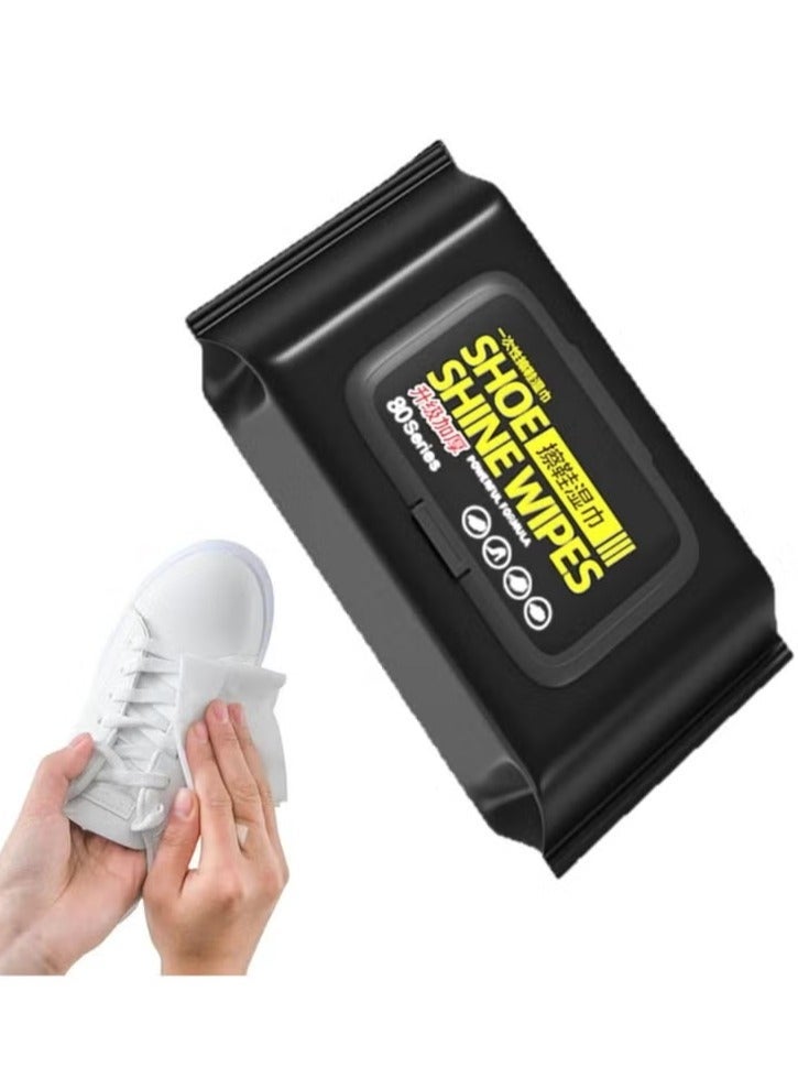 Generic Shoe Shine Wipes – 80 Count Wet Cleaning Wipes for Shoes – Quick & Easy Dirt and Dust Removal – Instant Shine, Safe for All Types of Shoes - Image 1