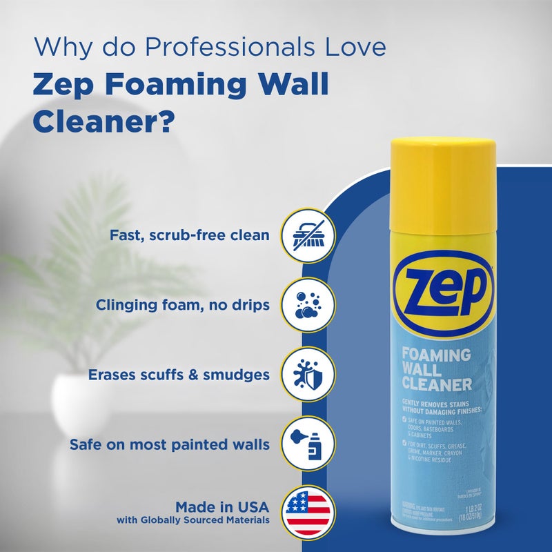 Zep ZUFWC18 Foaming Wall Cleaner, 18 oz, Clear - Image 2