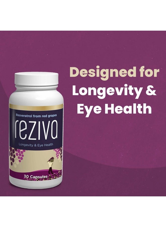 VisiVite Reziva Resveratrol Supplement - Ultra High Potency & Doctor Formulated - Transresveratrol Supplements - Grapeseed With Resveratrol - For Longevity, Eye Health And, Overall Well-Being - 30 Veg Capsules  - Image 2