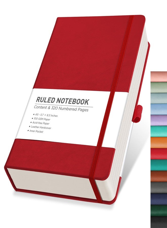 RETTACY Lined Journal Notebook, 192 Numbered Pages, A5 Medium Size (5.7'' x 8.3''), for Men & Women, Journaling, Writing, Work & Office, Leather Hardcover, 100 GSM Thick Paper (Sage Green) - Image 1