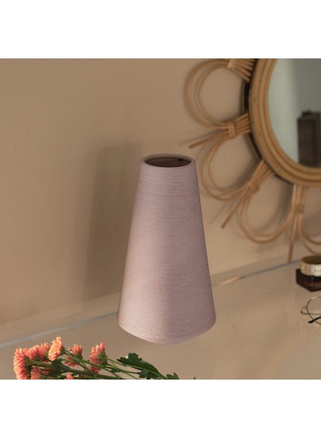 Uniquewise 10" H Decorative Ceramic Round Cone Shape Centerpiece Table Vase Pink Large - Image 5