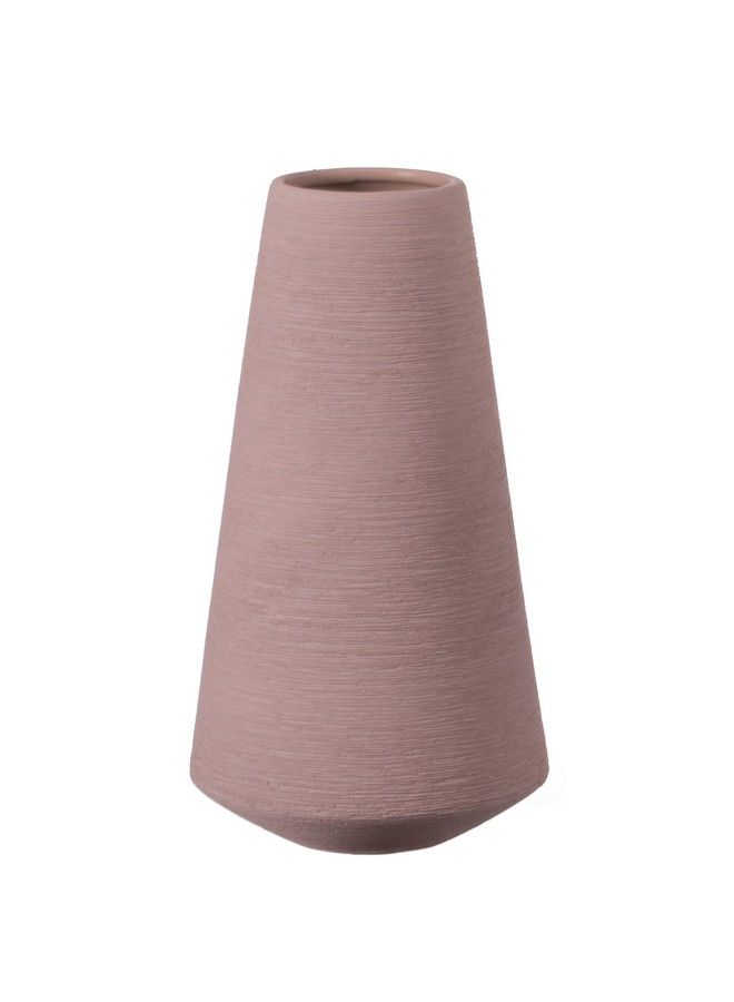 Uniquewise 10" H Decorative Ceramic Round Cone Shape Centerpiece Table Vase Pink Large - Image 1