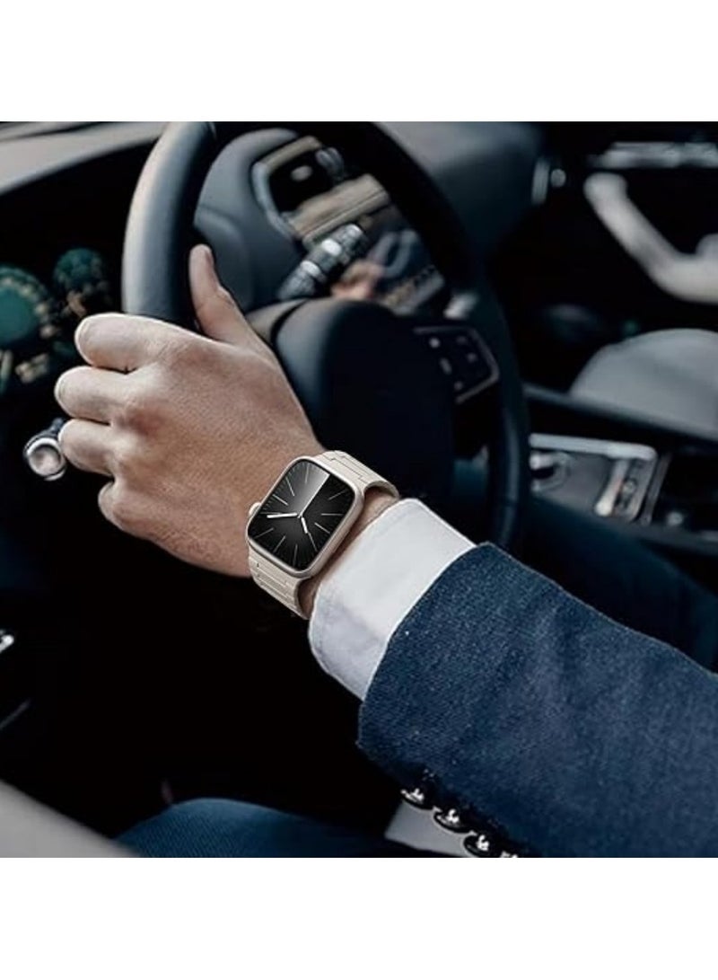 سوار ساعة مغناطيسي متوافق مع ساعة Apple Watch للرجال 38 مم 40 مم 41 مم 42 مم (سلسلة 10) حزام رياضي قوي من السيليكون للنساء لساعة iWatch Series 10 9 ULTRA 2 SE 8 7 6 5 4 3 1