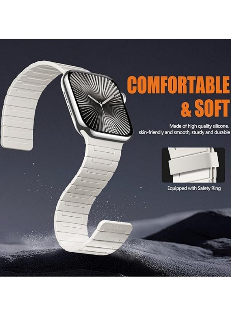 ICARLUS Magnetic Watchband Compatible with Apple Watch for Men 38mm 40mm 41mm 42mm（Series 10） Women Silicone Sport Strong Magnet Strap for iWatch Series 10 9 ULTRA 2 SE 8 7 6 5 4 3 1 - Image 3