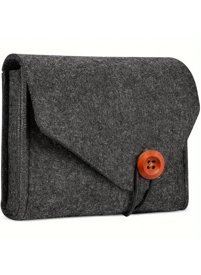 Gray Felt Power Adapter Case, Portable Electronic Organizer for Chargers Mice Cards Cables Deep Grey - Image 2