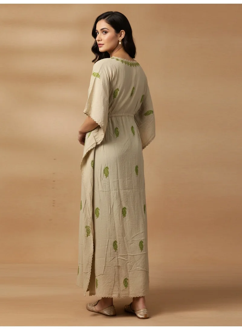 Alaya Hand Embroidered Chikankari Rayon Kaftan-AL3474