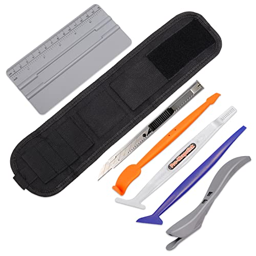 FOSHIO Car Vinyl Wrap Magnetic Wristband Tools Kit Include Adjustable Strap Wrist Band Belt Organizer, Soft Micro Stick Squeegee, Magnet Edged Fold Squeegee, Safety Cutter & Retractable Utility Knife - Image 1