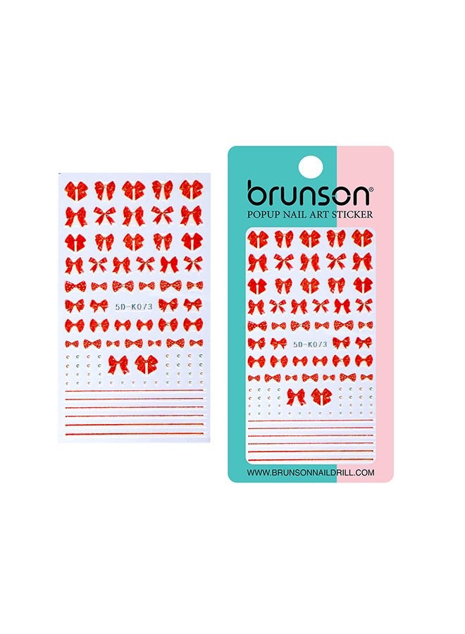 brunson ملصقات زهور 5D رائعة ذاتية اللصق لتزيين الأظافر 5D-k073