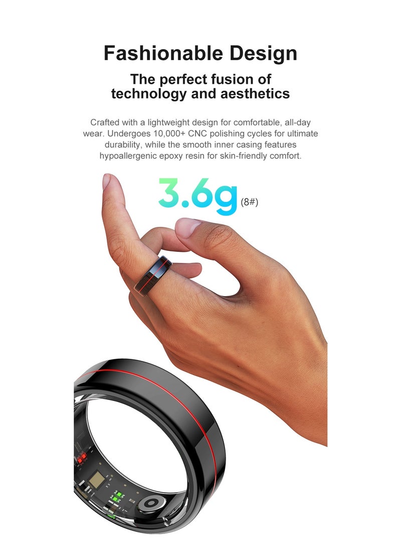 Smart Health Tracking Ring Stainless Steel 5ATM Waterproof - Image 3