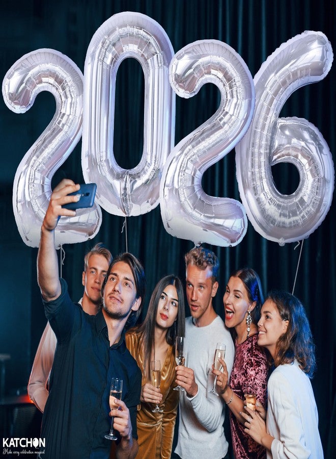 KatchOn, Giant Silver 2026 Balloons - 42 Inch | New Year Balloons | 2026 Balloon Numbers | Silver Balloon for New Years Decorations 2026 | New Years Eve Party Supplies 2026 - Image 5