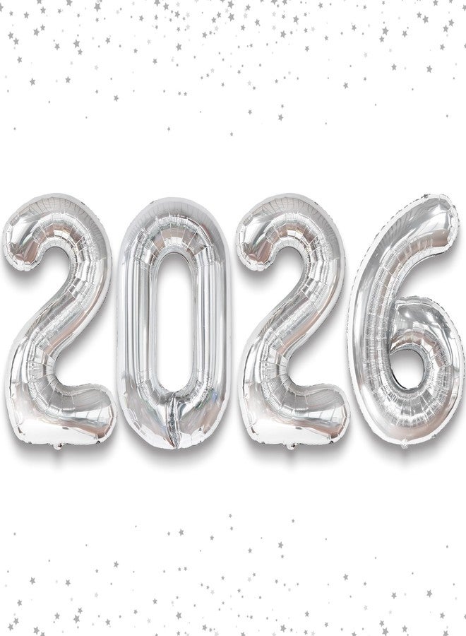 KatchOn, Giant Silver 2026 Balloons - 42 Inch | New Year Balloons | 2026 Balloon Numbers | Silver Balloon for New Years Decorations 2026 | New Years Eve Party Supplies 2026 - Image 1